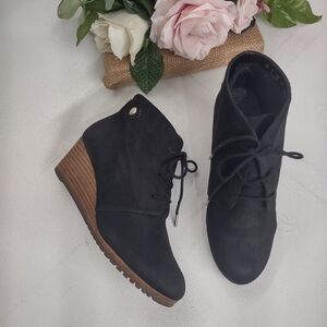 Black Wedge Ankle Boots